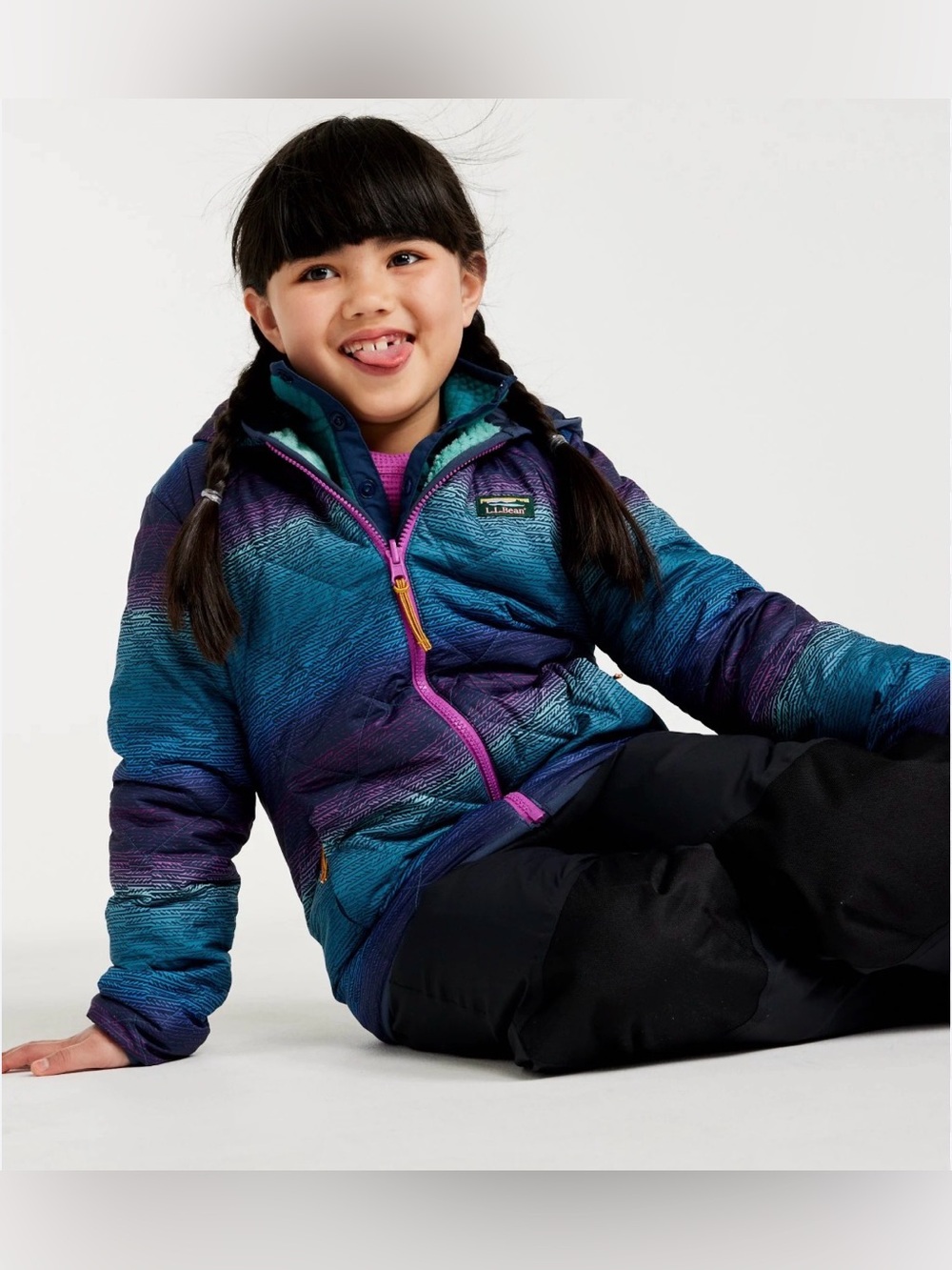 Eddie Bauer Jacket Girls
Large Pink Puffer Coat
Reversible Fleece Hooded